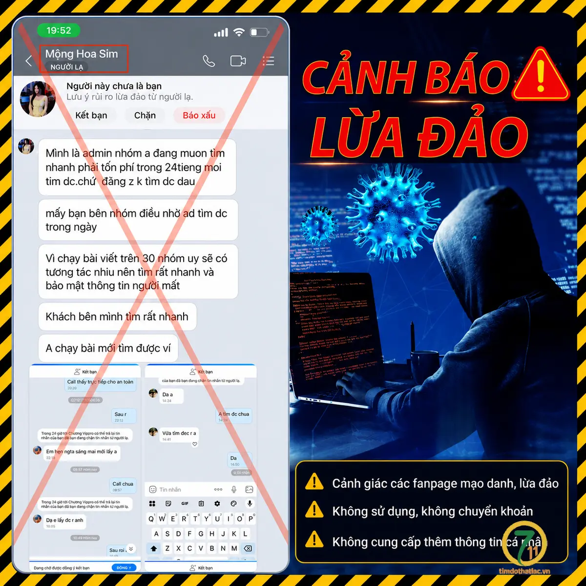 Cảnh báo tk zalo, fanpage giả mạo lừa đảo người rơi đồ