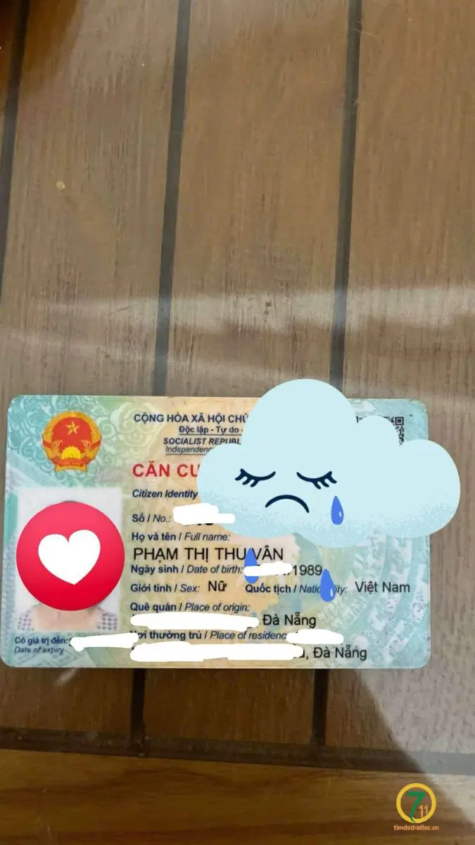 ‼️Đà Nẵng: Tìm ví giấy tờ tên Phạm Thị Thu Vân