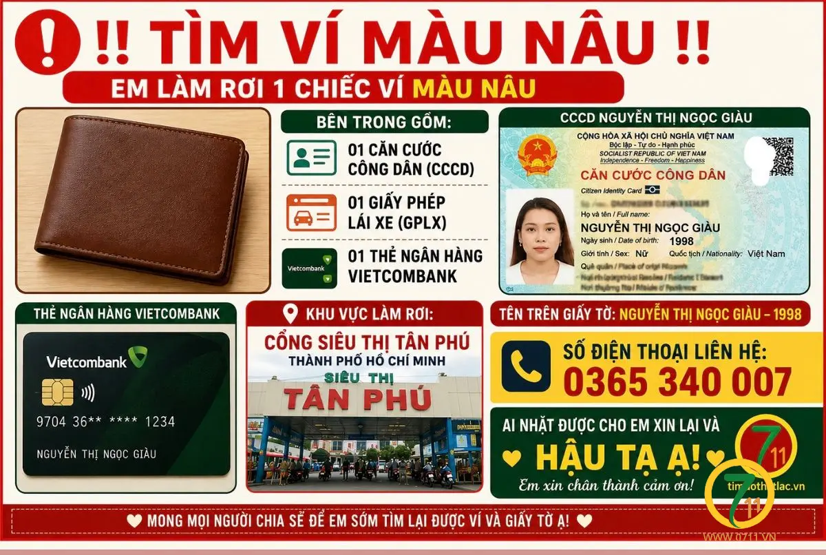 Rơi ví Hồ Chí Minh tên Nguyễn Thị Ngọc Giàu 1998